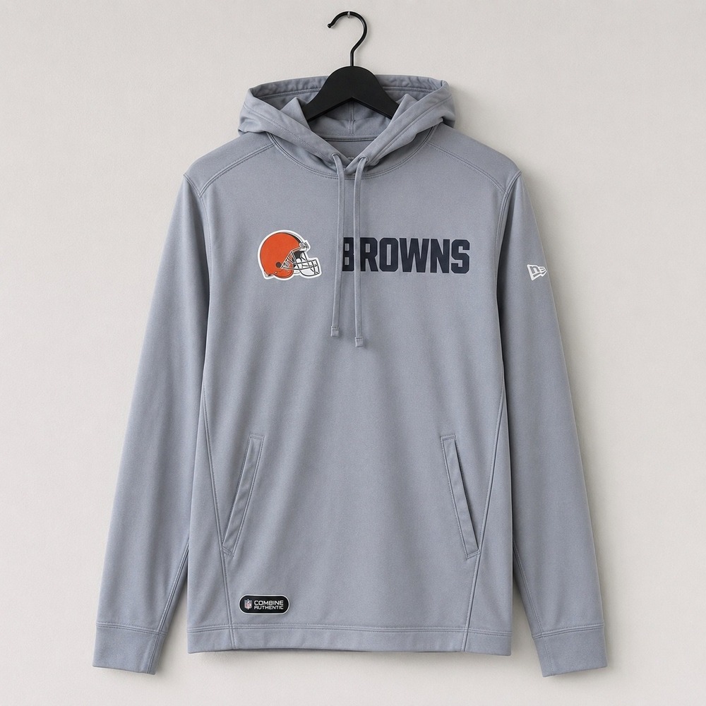 Cleveland Browns NFL Combine‎ Authentic Hoodie Mens XL Gray Performance Pullover